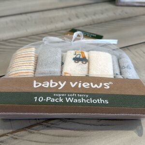 10 pack baby washcloths with tow trucks stripes
